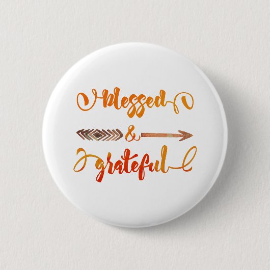 gezegende en dankbare thanksgiving ronde button 5,7 cm (Voorkant)