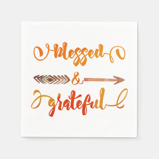 gezegende en dankbare thanksgiving servetten (Voorkant)