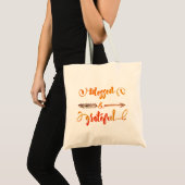 gezegende en dankbare thanksgiving tote bag (Voorkant (product))