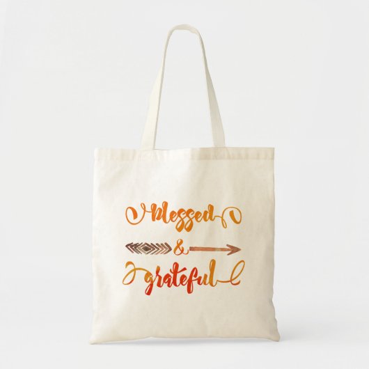 gezegende en dankbare thanksgiving tote bag (Voorkant)
