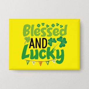 Gezegende en geluks St. Patrick's Day ontwerp-6110 Button