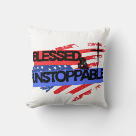 Gezegende en onstuitbare Amerikaanse vlag Kussen