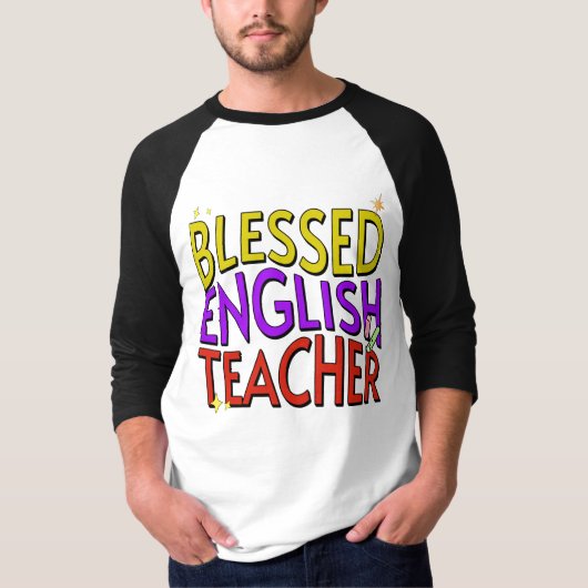 Gezegende Engelse leraar T-shirt (Voorkant)