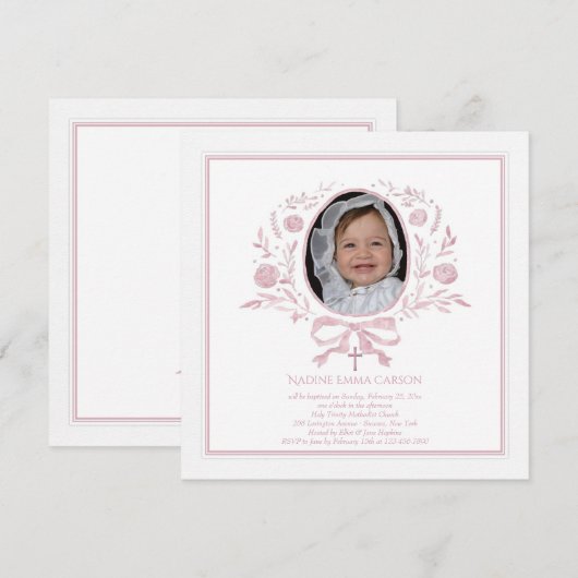 Gezegende Evenementfoto Uitnodiging (Voorkant / Achterkant)