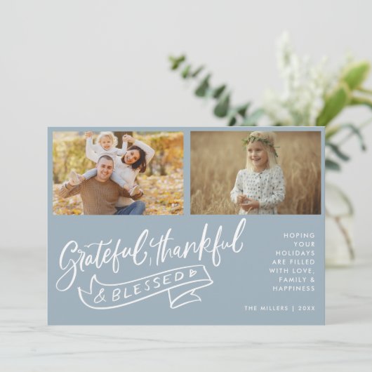 Gezegende Familie Foto Kerstvakantie (Staand voorkant)