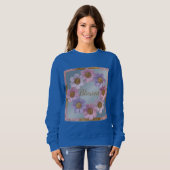 Gezegende Faux Glitter Flowers Sweatshirt (Voorkant volledig)