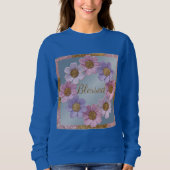 Gezegende Faux Glitter Flowers Sweatshirt (Voorkant)