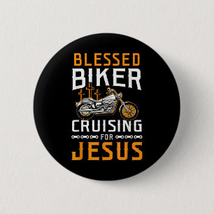 Gezegende fietser cruisen voor Jezus Christelijke Ronde Button 5,7 Cm