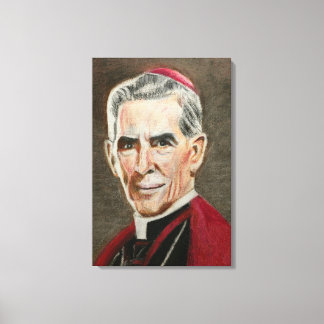 Gezegende Fulton J. Sheen Portret Canvas Afdruk