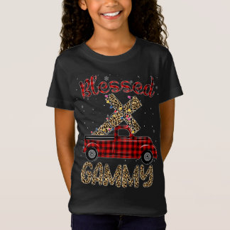 Gezegende Gammy Kerst Rode Vrachtwagen Plaid Kleur T-shirt