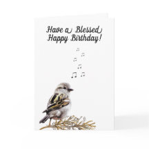 Gezegende Gefeliciteerd Verjaardags Zingende Vogel