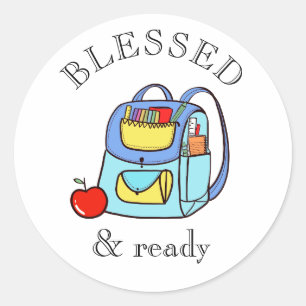 Gezegende & Gereed Rugzak Zegen Sticker voor Stude