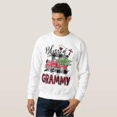 Gezegende Grammy Red-plaid Kerstmis Trui (Voorkant volledig)