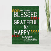 Gezegende Grateful and Happy Tribal met naam Feestdagen Kaart (Voorkant)