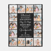 Gezegende Grootouders Custom Moderne Fotocollage Fleece Deken (Voorkant)