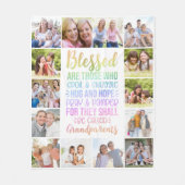 Gezegende Grootouders Fotocollage Fleece Deken (Voorkant)