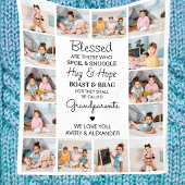 Gezegende grootouders gepersonaliseerd 14 Fotocoll Fleece Deken