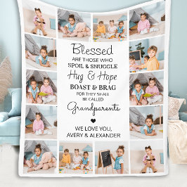 Gezegende grootouders gepersonaliseerd 14 Fotocoll Fleece Deken