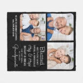 Gezegende grootouders gepersonaliseerd Modern 3 Fo Fleece Deken (Voorkant (Horizontaal))