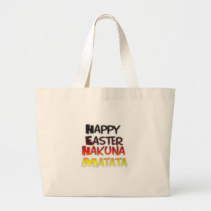 Gezegende Happy Paast Hakuna Matata Holiday Season Grote Tote Bag