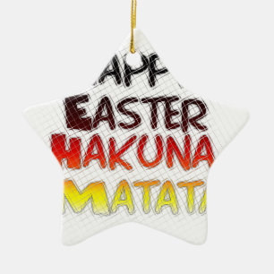 Gezegende Happy Paast Hakuna Matata Holiday Season Keramisch Ornament