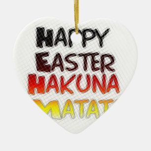 Gezegende Happy Paast Hakuna Matata Holiday Season Keramisch Ornament