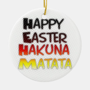 Gezegende Happy Paast Hakuna Matata Holiday Season Keramisch Ornament