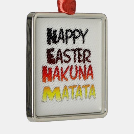 Gezegende Happy Paast Hakuna Matata Holiday Season Metalen Ornament (Rechts)