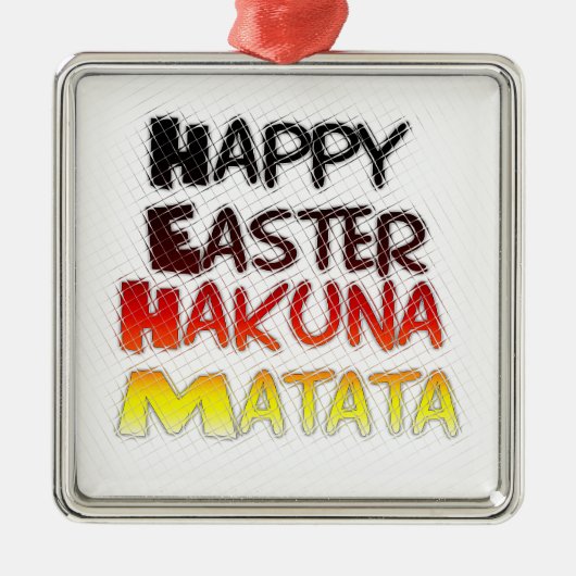 Gezegende Happy Paast Hakuna Matata Holiday Season Metalen Ornament (Voorkant)
