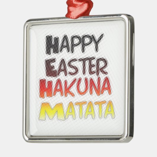 Gezegende Happy Paast Hakuna Matata Holiday Season Metalen Ornament (Links)