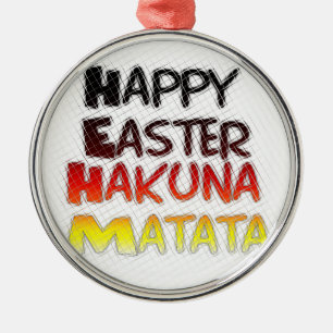 Gezegende Happy Paast Hakuna Matata Holiday Season Metalen Ornament