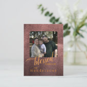 Gezegende Herfst Familie Custom Photo Briefkaart (Staand voorkant)