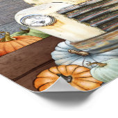 Gezegende Herfst Rustic Truck en Pumpkins Autumn Poster (Hoek)
