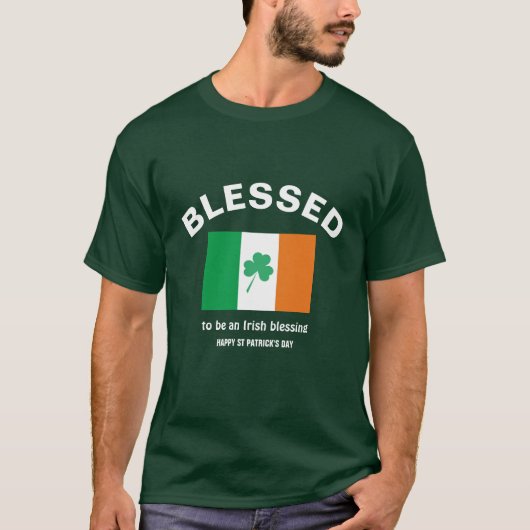 Gezegende Ierse vlag St Patrick's Day T-shirt (Voorkant)
