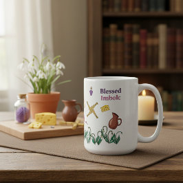 Gezegende Imbolc-mok Pagan seizoensdesign Koffiemok