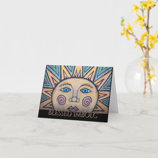 gezegende imbolc peace Kaart (Gele Bloem)