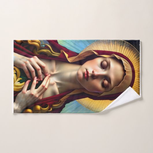 Gezegende Jezus Maagd Mary en Angel Bad Handdoek (Handdoek)