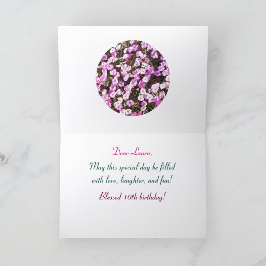 Gezegende Kaart van de 10e verjaardag (Binnen)