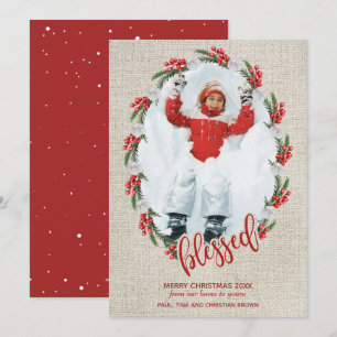 Gezegende Kerst Foto Feestdagenkaart