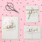 Gezegende Kerst Verpakking Papieren Blad Set van 3 Inpakpapier Vel