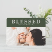 Gezegende kerstfoto vakantiekaart feestdagenkaart (Staand voorkant)