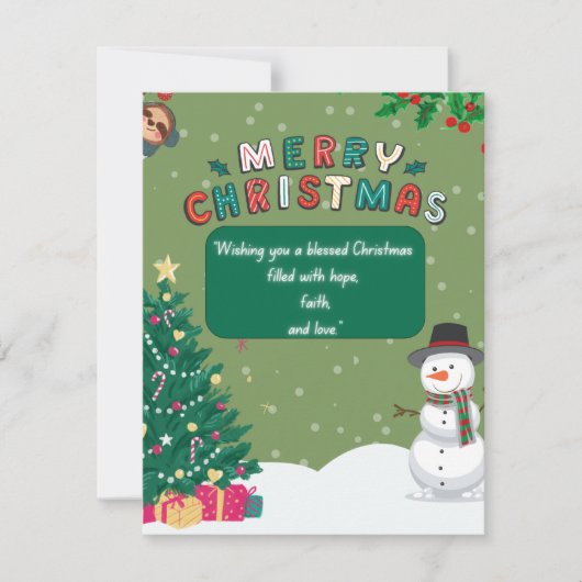 "Gezegende kerstkaart met leuke kerstontwerp" (Voorkant)