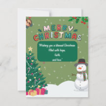 "Gezegende kerstkaart met leuke kerstontwerp"