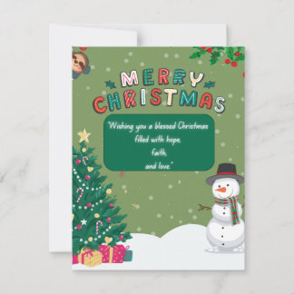 "Gezegende kerstkaart met leuke kerstontwerp"
