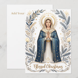 Gezegende Kerstmaagd Maria Christelijk Religieus Feestdagenkaart