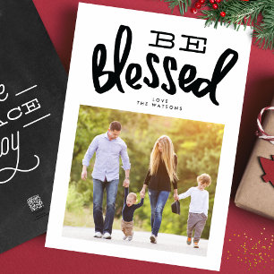 Gezegende Kerstmis Religieuze Aangepaste Foto Feestdagenkaart
