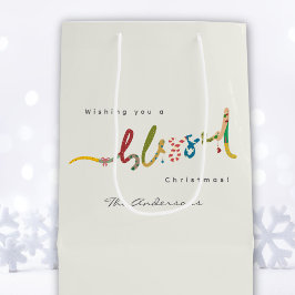 Gezegende Kerstmis Verpakking cadeau tas Medium Cadeauzakje