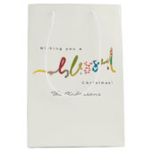 Gezegende Kerstmis Verpakking cadeau tas Medium Cadeauzakje (Voorkant)