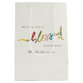 Gezegende Kerstmis Verpakking cadeau tas Medium Cadeauzakje (Achterkant)