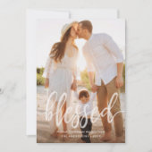 Gezegende Kerstvakantie Handgeschreven Script Foto Feestdagenkaart (Voorkant)